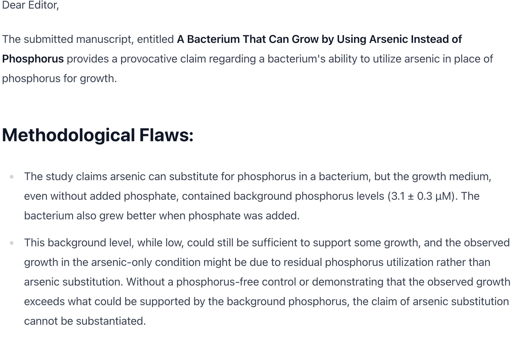 Science Retracts Arsenic Life Paper: Detecting Fatal Flaws